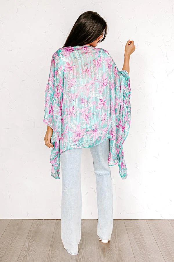 Forgotten Paradise Floral Overlay In Aqua - Image 2