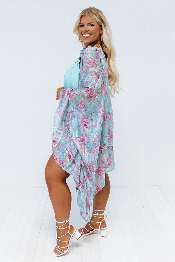 Forgotten Paradise Floral Overlay In Aqua Curves - Image 6