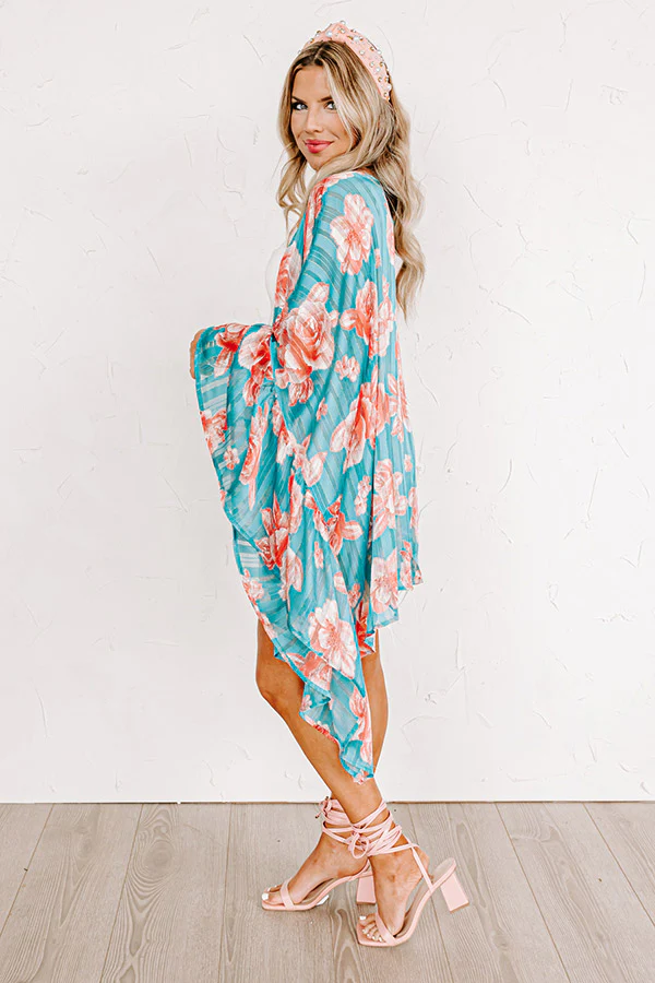Forgotten Paradise Floral Overlay In Turquoise - Image 3