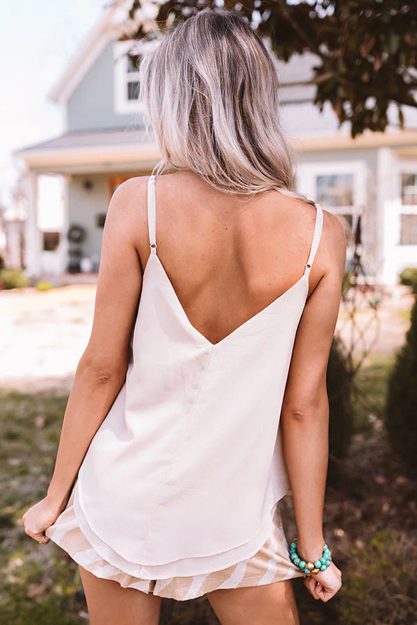 Forgotten Promises Lace Tank In Iced Latte - Image 4
