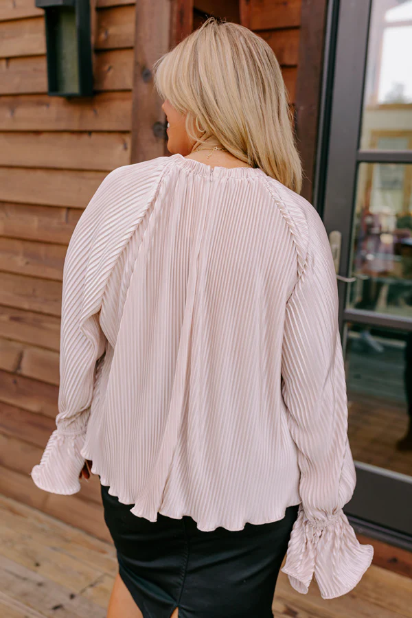 Found Your Love Pleated Top In Champagne Curves - Image 4