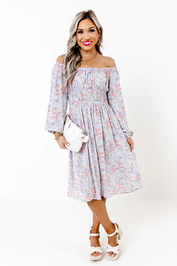 Fresh Blossoms Off Shoulder Dress - Image 2