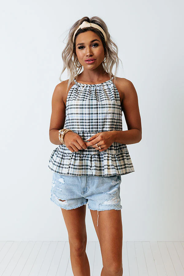 Friendship Circle Gingham Shift Top In Sky Blue - Image 6
