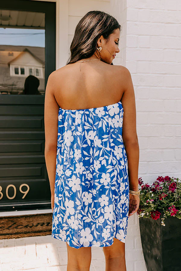 From Malibu Floral Mini Dress in Royal Blue - Image 4