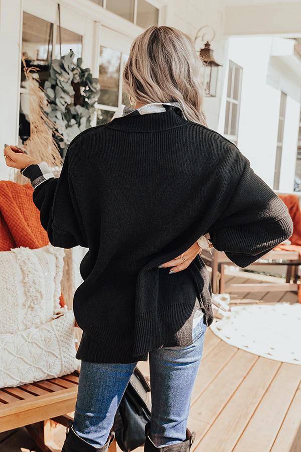 Full Of Warmth Tunic Sweater In Black - Image 13
