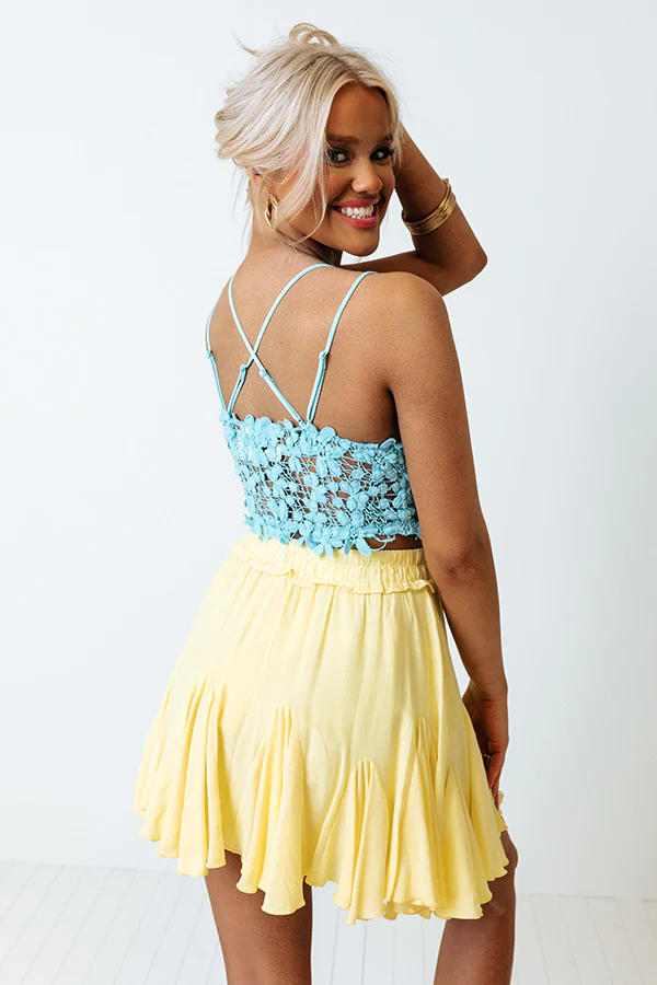Fun Details Crochet Bralette In Sky Blue - Image 3