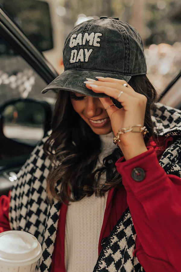 Game Day Baseball Cap In Vintage Black - Image 3