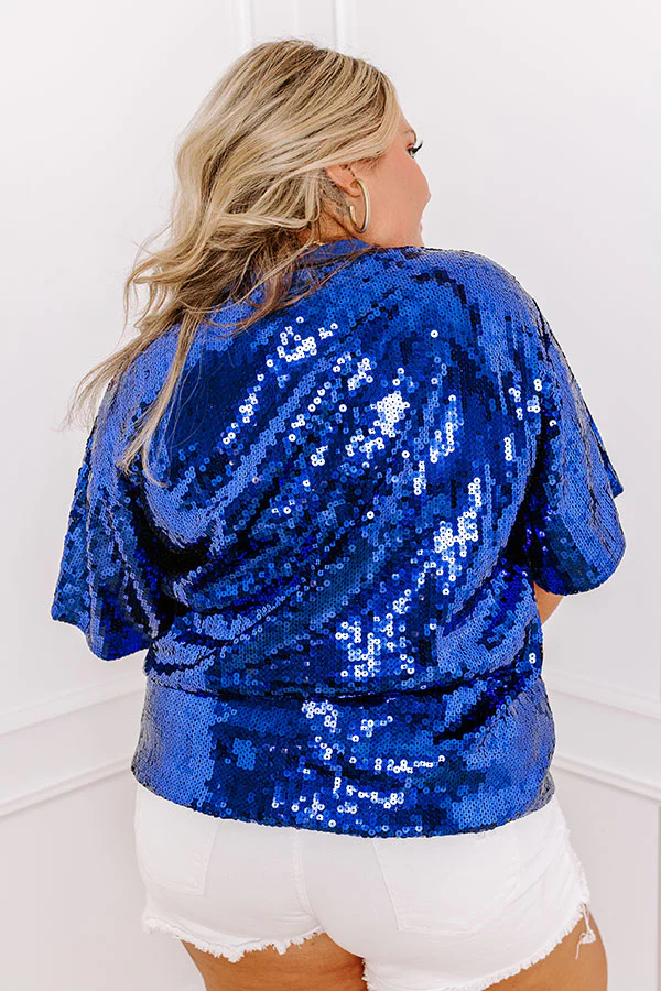 Gameday Sequin Tunic in Blue Curves - Image 8