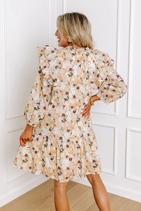 Garden Gathering Shift Dress In Cream - Image 4