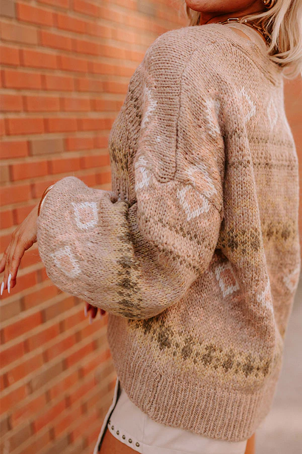 Gave You My Heart Knit Cardigan In Warm Taupe - Image 4