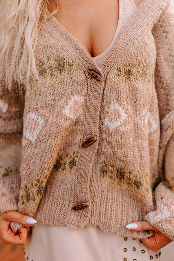 Gave You My Heart Knit Cardigan In Warm Taupe - Image 5