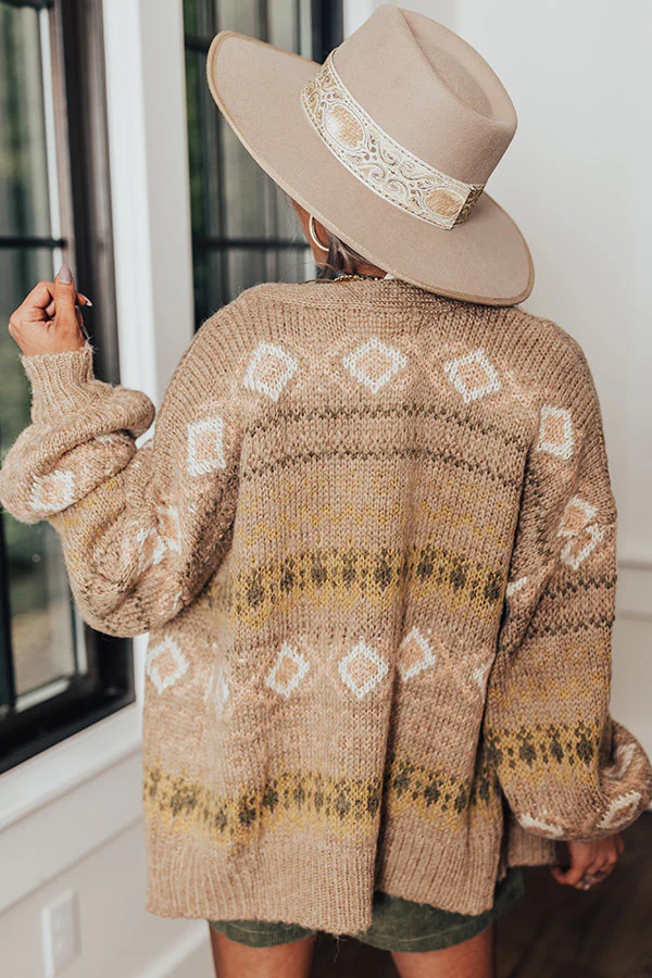 Gave You My Heart Knit Cardigan In Warm Taupe - Image 8