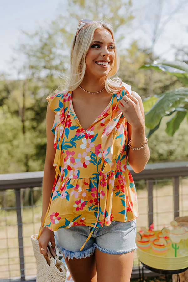 Get The Scoop Floral Ruffle Top - Image 3
