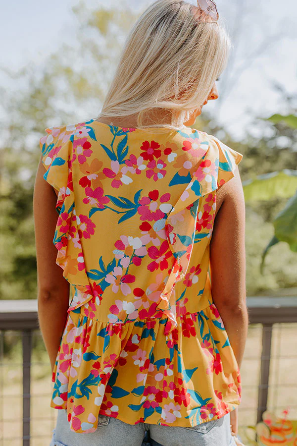 Get The Scoop Floral Ruffle Top - Image 4