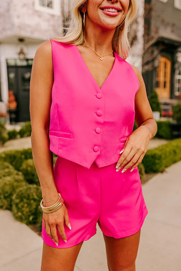 Girl Boss High Waist Shorts in Hot Pink - Image 2