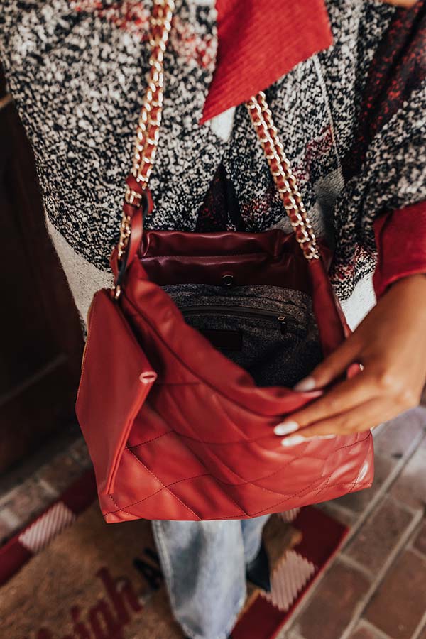 Girls Getaway Faux Leather Tote In Wine - Image 3