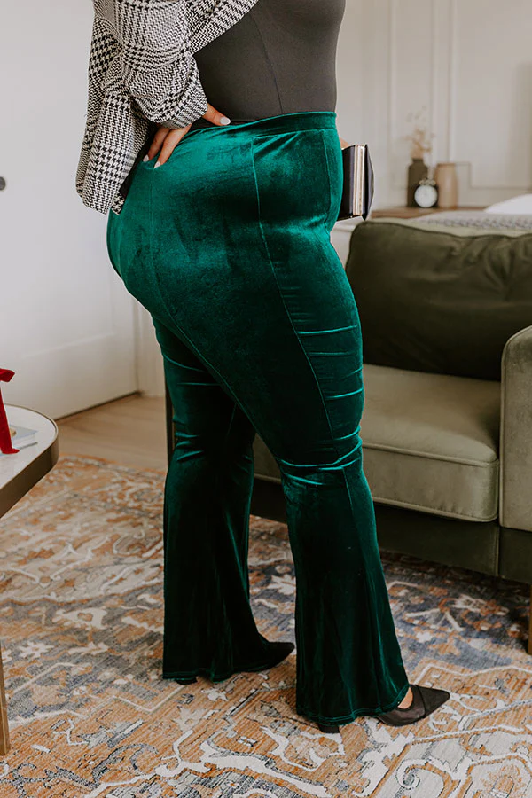 Glamour Galore High Waist Velvet Pants Curves - Image 3