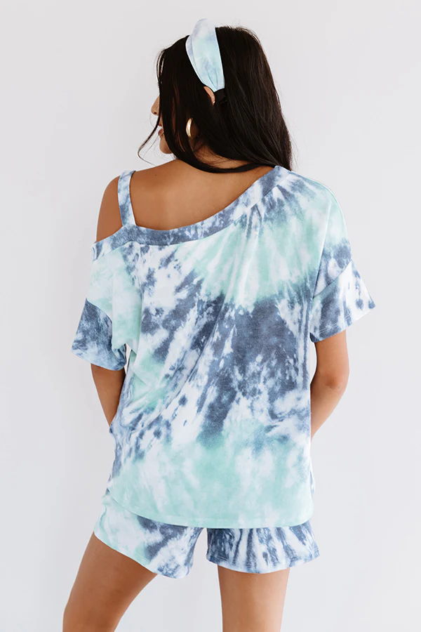 Go Getter Tie Dye Shift Top In Aqua - Image 5