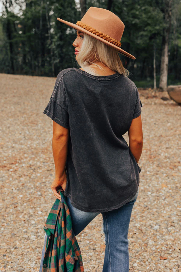 Good Behavior Graphic Tee In Vintage Black - Image 7