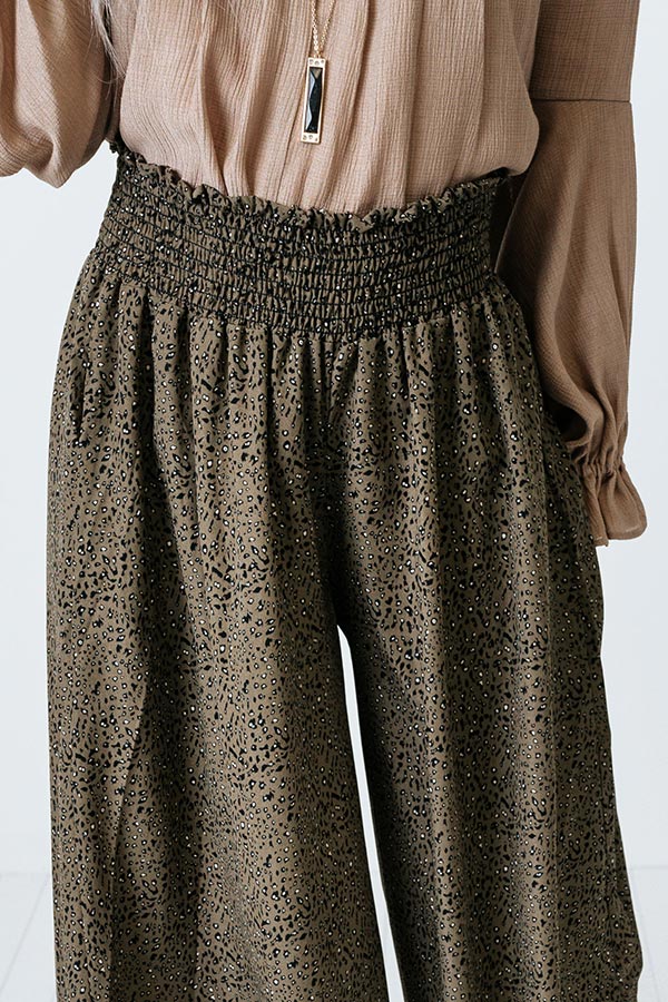 Good Dream Leopard Pants In Army Green - Image 7