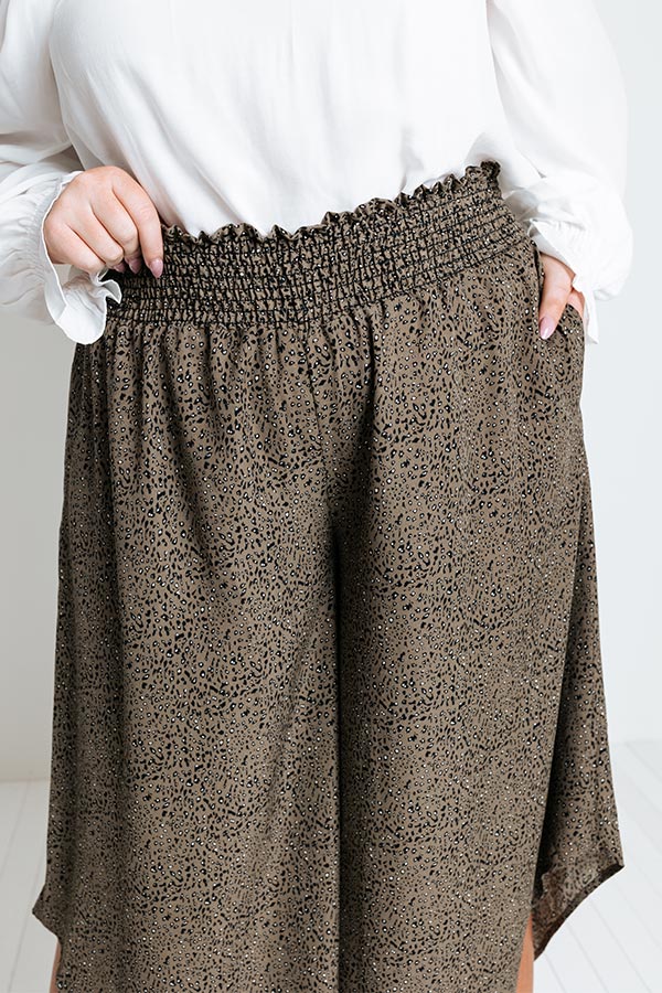 Good Dream Leopard Pants In Army Green Curves - Image 3
