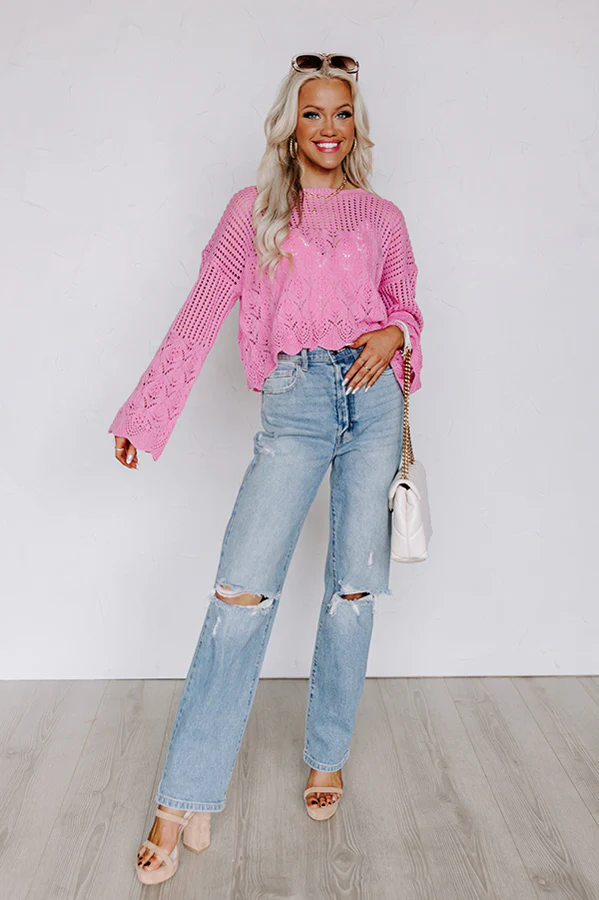 Good Weather Knit Top In Pink - Image 2