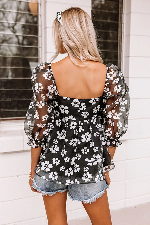 Graceful Gala Babydoll Top In Black - Image 5