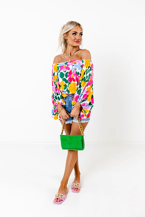 Gramercy Garden Off Shoulder Top in Pink