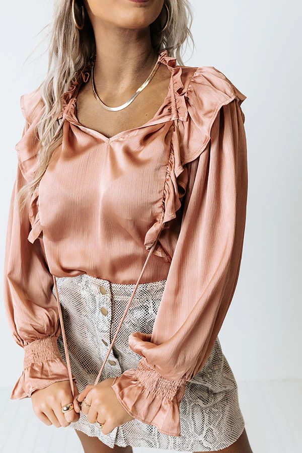 Grand Avenue Shift Top In Light Rustic Rose - Image 7
