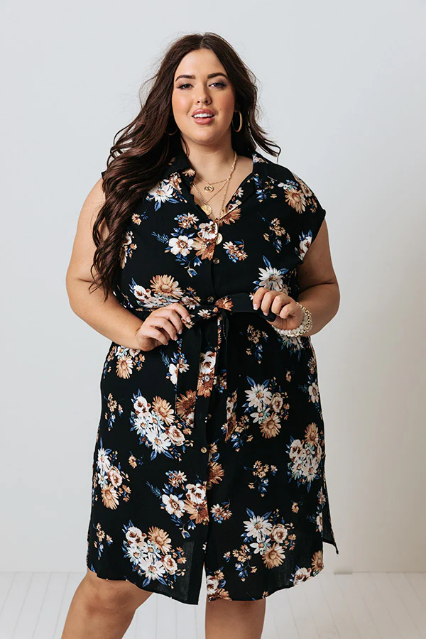 Grand Valley Floral Midi in Black Curves - Image 2