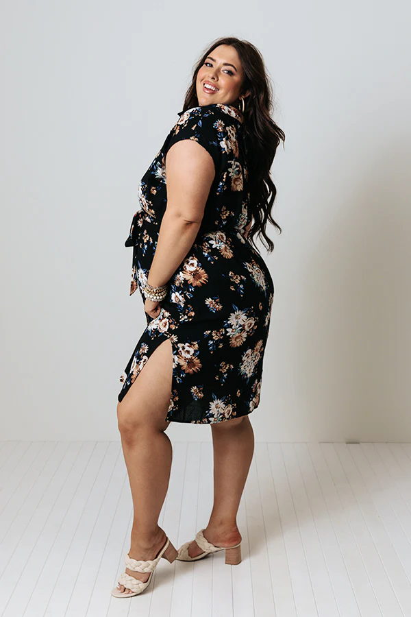 Grand Valley Floral Midi in Black Curves - Image 4