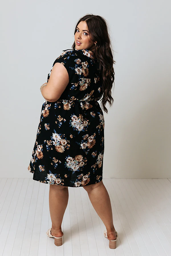 Grand Valley Floral Midi in Black Curves - Image 5