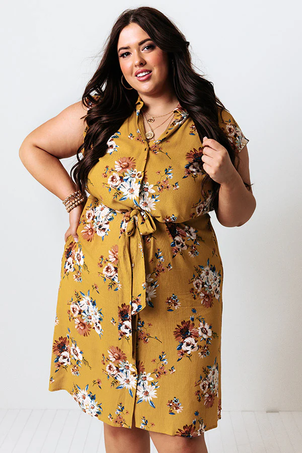Grand Valley Floral Midi in Mustard Curves - Image 3