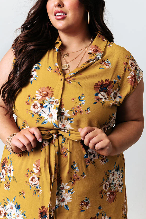 Grand Valley Floral Midi in Mustard Curves - Image 4