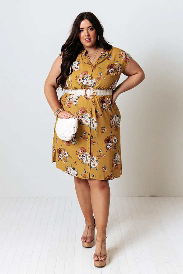 Grand Valley Floral Midi in Mustard Curves - Image 6