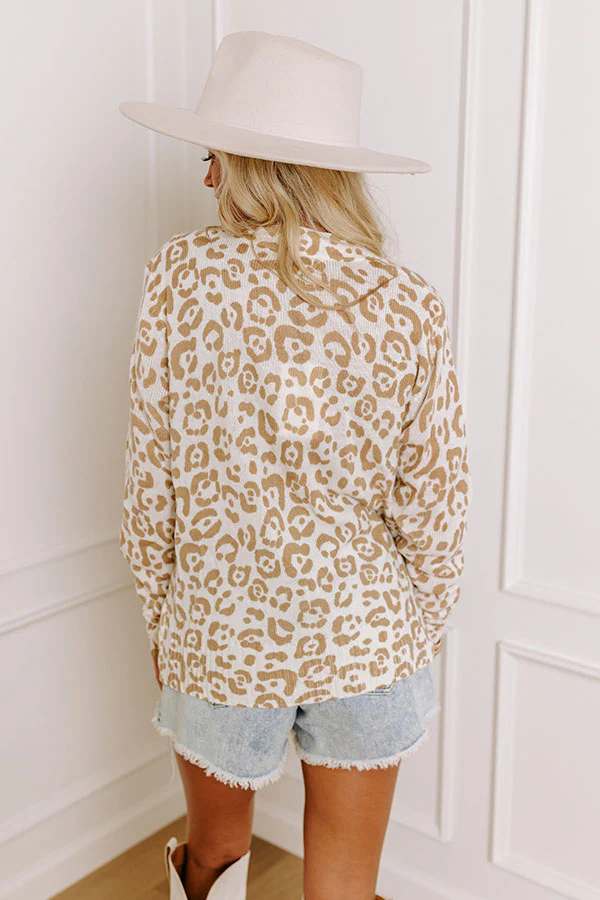 Great Minds Think Alike Leopard Cardigan in Khaki - Image 5