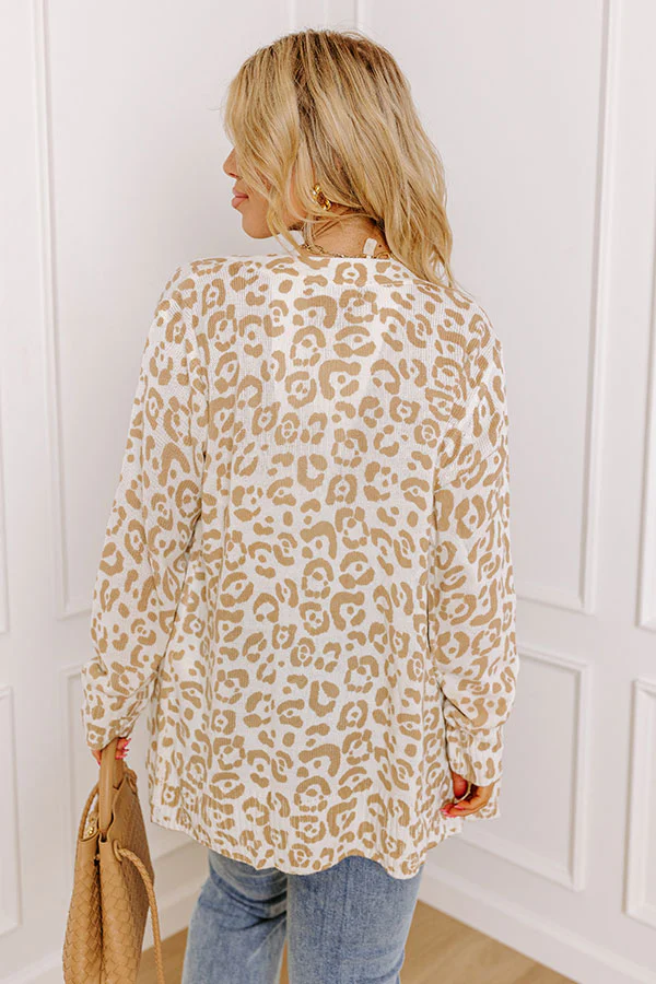 Great Minds Think Alike Leopard Cardigan in Khaki Curves - Image 5