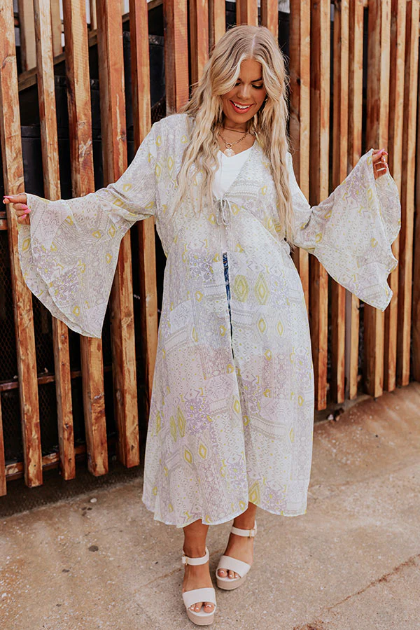 Greek Island Hopping Duster In Seaglass Curves - Image 2