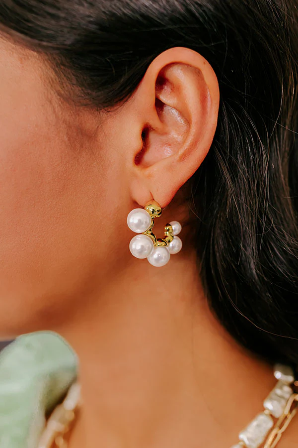 Happy Days Pearl Hoop Earrings - Image 3