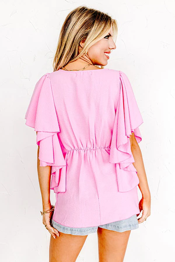 Happy Hideaway Babydoll Top In Pink - Image 4