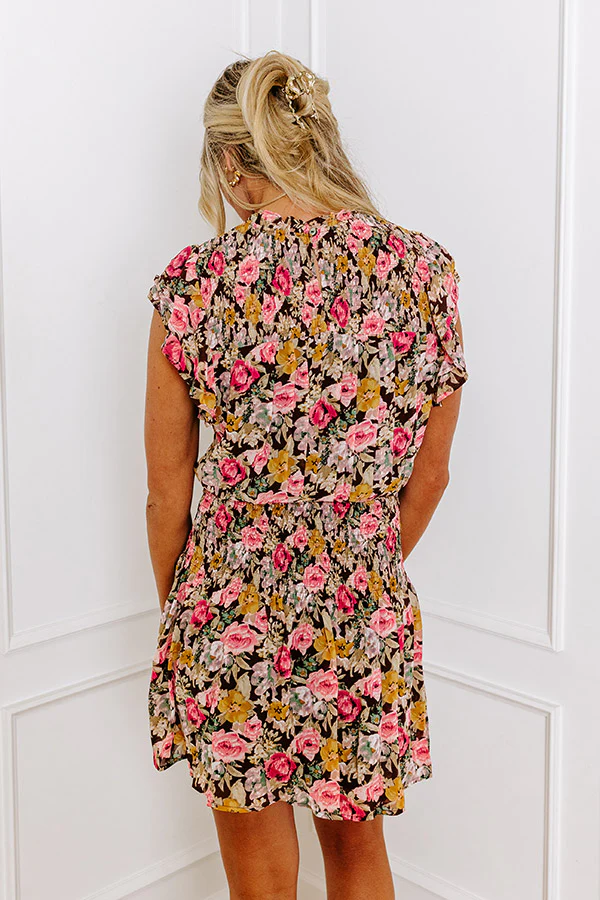 Hard To Forget You Smocked Dress In Brown - Image 3
