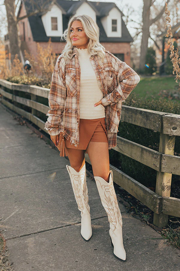 Harvest Cheer Plaid Jacket In Birch - Image 4