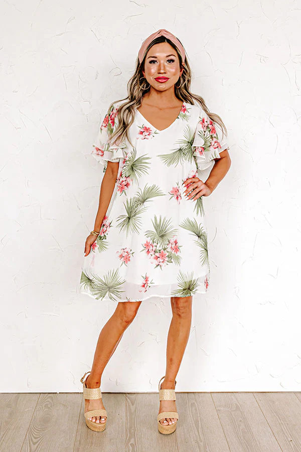 Haute Tropics Shift Dress in White - Image 3