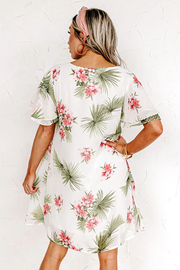 Haute Tropics Shift Dress in White - Image 5
