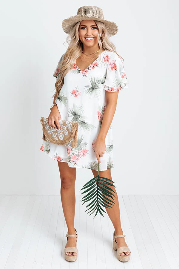 Haute Tropics Shift Dress in White - Image 7