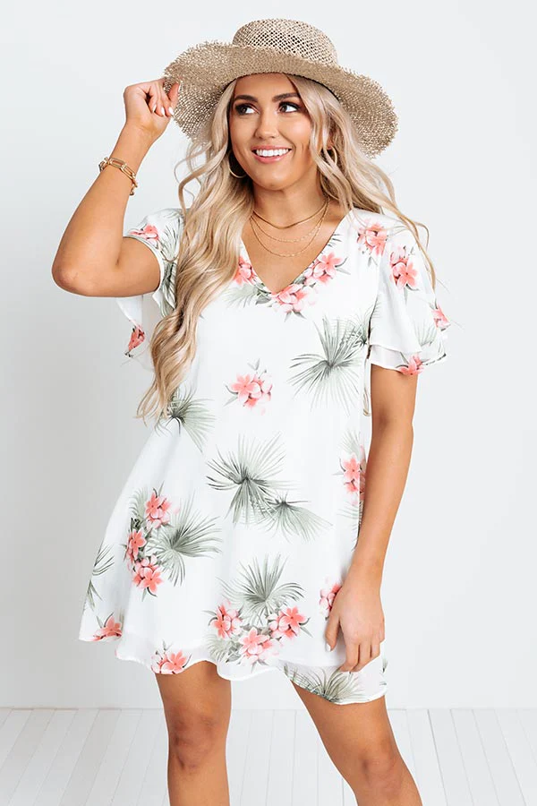 Haute Tropics Shift Dress in White - Image 8