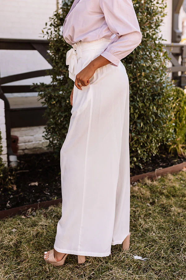 Hazelle High Waist Trousers In White - Image 10