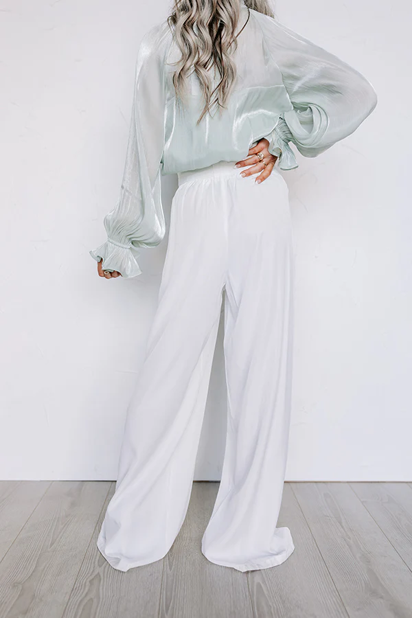 Hazelle High Waist Trousers In White - Image 5