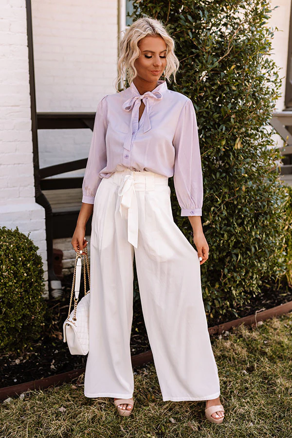 Hazelle High Waist Trousers In White - Image 7