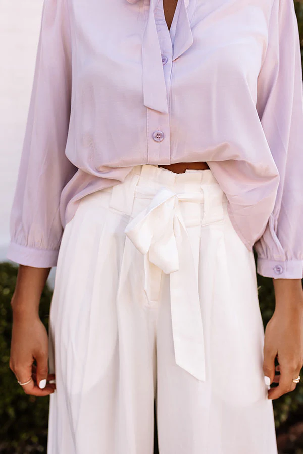 Hazelle High Waist Trousers In White - Image 9
